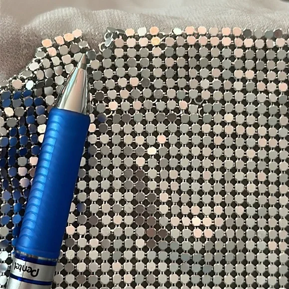 NWD EXPRESS silver chainmail metal mesh halter Y2K disco party dress S #21 - Picture 12 of 12